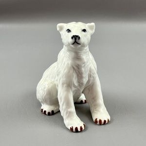 Vintage 3.5” Tall Ceramic Sitting Polar Bear Figurine